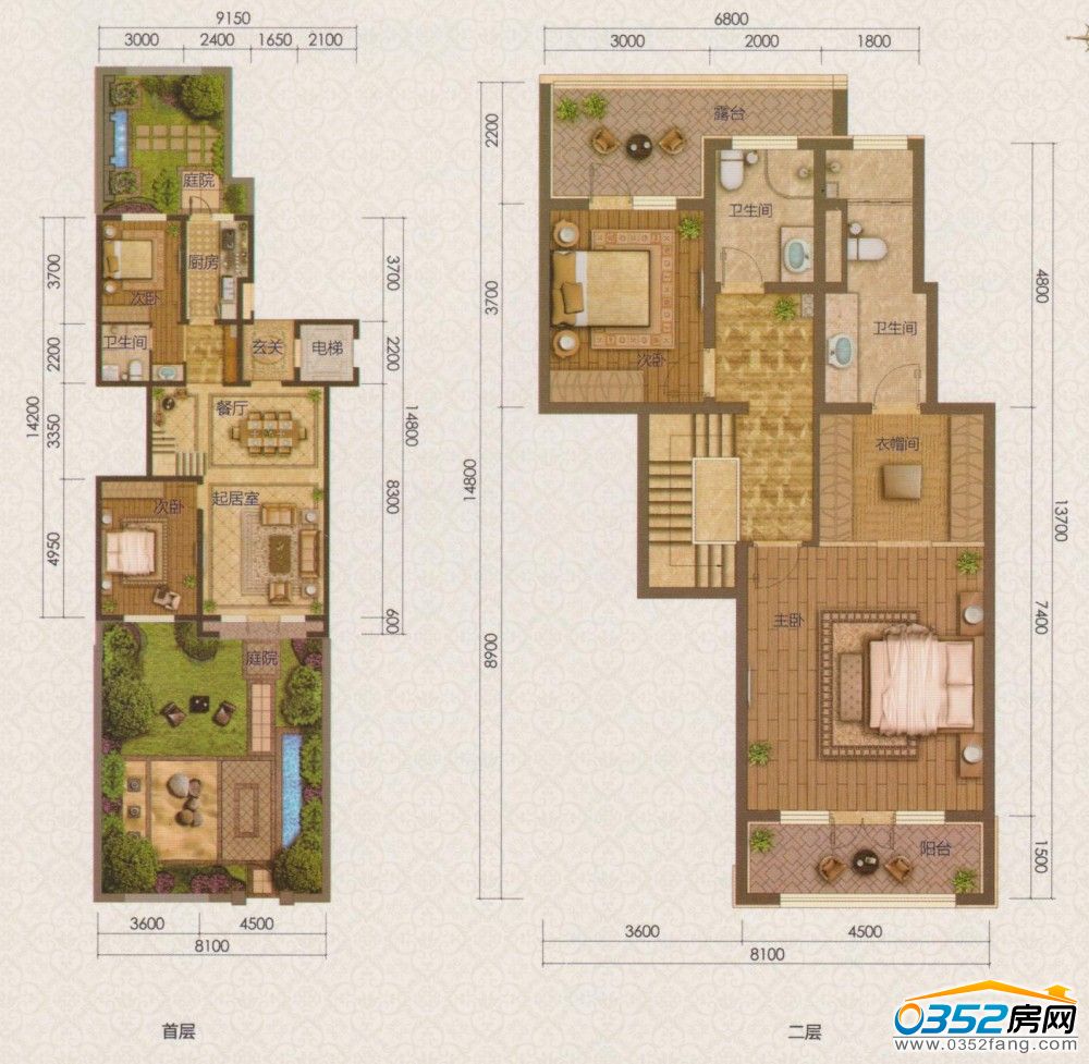 复地御澜湾二期御园c2跃层户型-大同楼盘户型图库-房