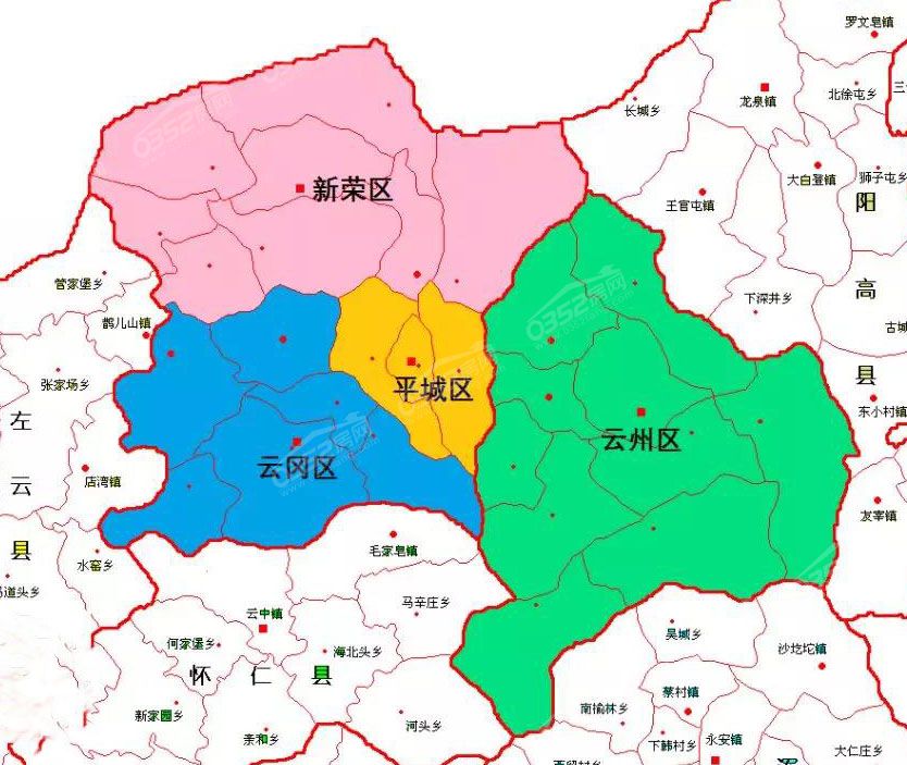 按照山西省人民政府的批复,大同市撤销城区,南郊区,矿区,大同县,设立