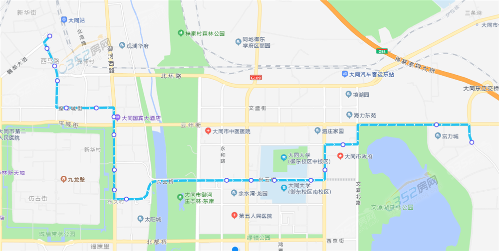 大同604路公交车路线图图片